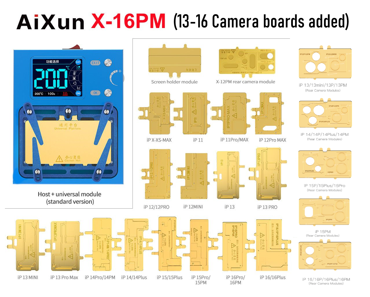 Aixun iHeater Pro Bord Isıtıcı (iPhone X-16PM)(13-16 Kamera)